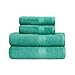 Price comparison product image Amazon Basics 4 Piece Fade resistant bath towel set for bathroom, 100% Cotton soft and absorbent, 2 Bath + 2 Hand Towels, Teal