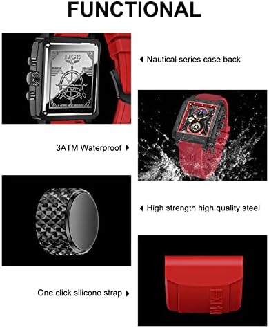 LIGE Mens Watch 30M Waterproof Fashion Luxury Cool Analog Quartz Chronograph Date Function Japanese Quartz Movement Watches for Men