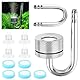 CO2 Diffusor Aquarium, Aquarium Zerstäuber, CO2 Diffusor mit Saugnäpfen und U-Pipe, Kohlendioxid Diffusor Glasrohr Aluminiumlegierung Aquarium Bubbler Zubehör für Aquarium Süßwasserfischpflanzen