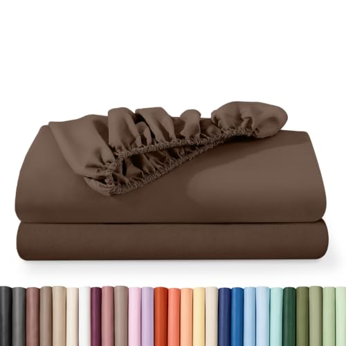 Bare Home 2-Pack Fitted Sheet 1800 Ultra-Soft (Full XL, Cocoa)