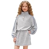 Mirawise Skirt Outfit For Tween Girls Sweatshirt and Skirt Set Fashion Girls Clothes Size 12 13