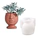 Nicole Face Cement Flower Pot Mould Nordic Style Concrete Mold Abstract Design Plant Flower Pot Silicone Mold