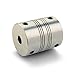 Ruland PSR16-6-4-A Set Screw Beam Coupling, Polished Aluminum, Inch, 3/8" Bore A Diameter, 1/4" Bore B Diameter, 1" OD, 1-1/4" Length, 41 lb-in Nominal Torque