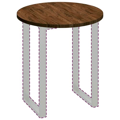 vidaXL Tischplatte Dunkelbraun Ø 70 x 2,5 cm Massivholz Eiche, Moderner runder Eichen-Tischplatte, wendbares Design, stylische Essfläche, praktisches Möbel für Wohnzimmer