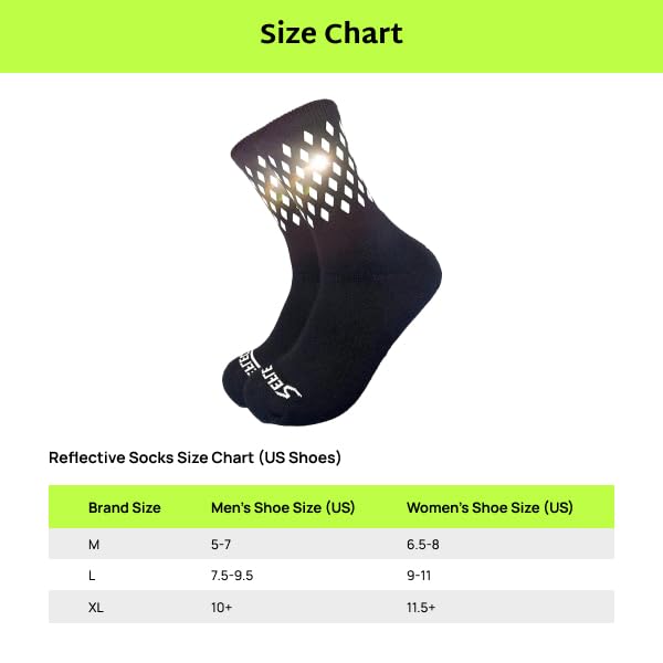 Image of ReflecToes Reflective Socks for cycling and running - 330 Candle Power High Visibility Night Safety Gear - Biomotion Support