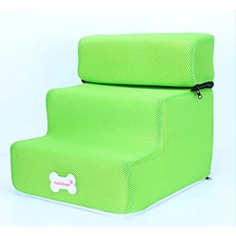 Hengz Pet Stair Ladder for Dogs Green Mesh Fabric Detachable Cover Ramp Stairs Washable High Bed Sofa Cover