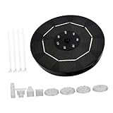 Kisangel Solar Fountain Decor Pond Bath Pump with Rechargeable Battery Pack Plastic Material Dc 4.5v 3.5w Solar Panels Maximum Height 60cm Dry Burn Function for Garden Water Feature