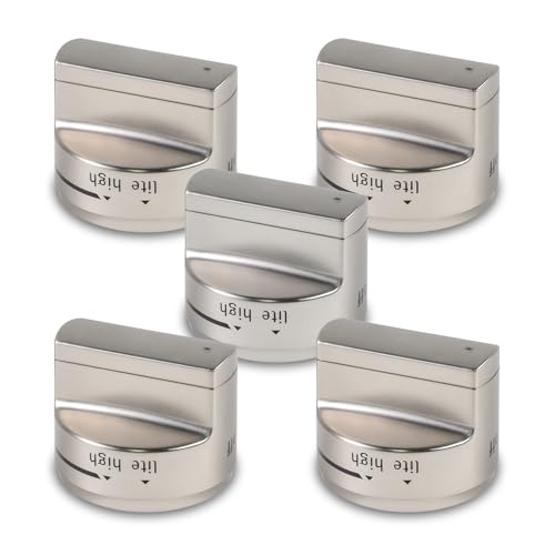 Upgraded W11101439 Range Burner Knobs 5PCS Replace W10858251 4534467 PS12074638 AP6238046 Compatible with Maytag Whirlpool MGR6600FW0 MGR6600FZ0 MGR7700LZ0 etc