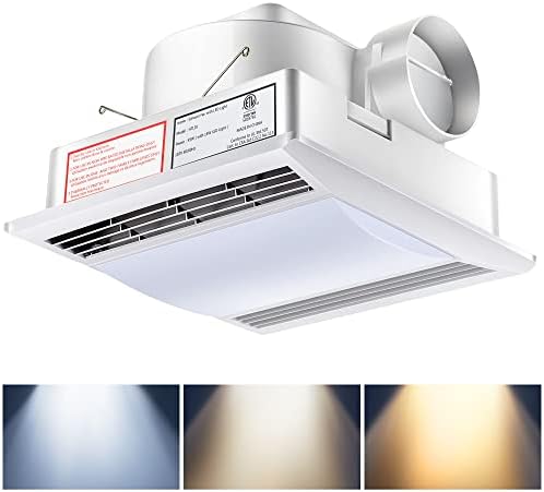 Fiada Bathroom Exhaust Fan Ultra Quiet 1.0 Sones, Bathroom Ceiling Vent Fan with LED Lights, 110 CFM Bath Ventilation Fan Vent for Home Household Bath Office Hotel 105 sq. ft.(Adjustable Light)