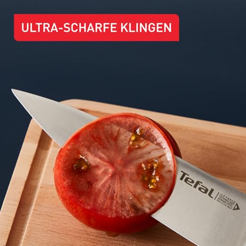 Foto von Tefal Ice Force Santoku Messer, 18cm, Korrosionsschutz, Handschutz, Edelstahl, Edelstahl/Schwarz, K23206
