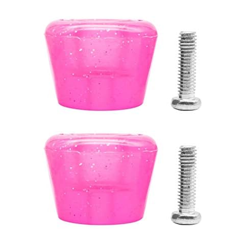 Yius 2pcs Roller Skate Toe Stoppers, Universal PU Rubber Grip Toe Stopper With Screws for Roller Skates (Clear Pink,size:#1) Cover