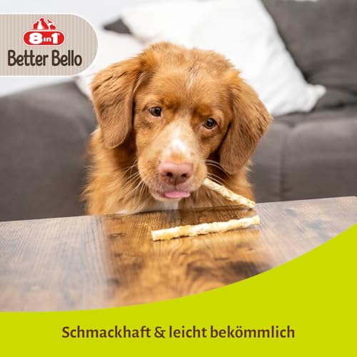 8in1 Better Bello Chicken Twisted Sticks - leicht verdauliche Kaustangen für Hunde mit Huhn, Kauartikel für Hunde mit empfindlichen Magen, 60g Beutel (10 Stück)