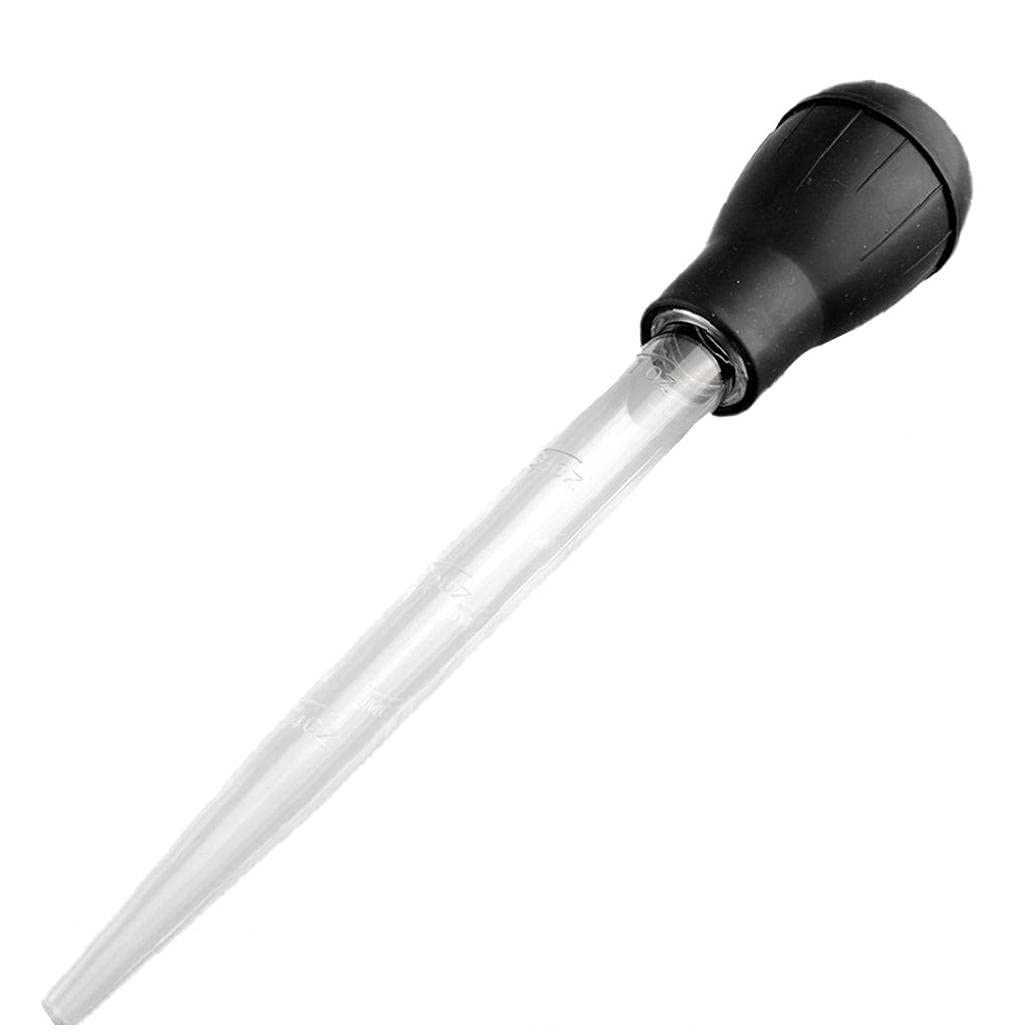 Eaarliyam Turkey Baster Barbecue Rubber Head Plastic Pipette Meat Baster Syringe BBQ Drip Tube Black