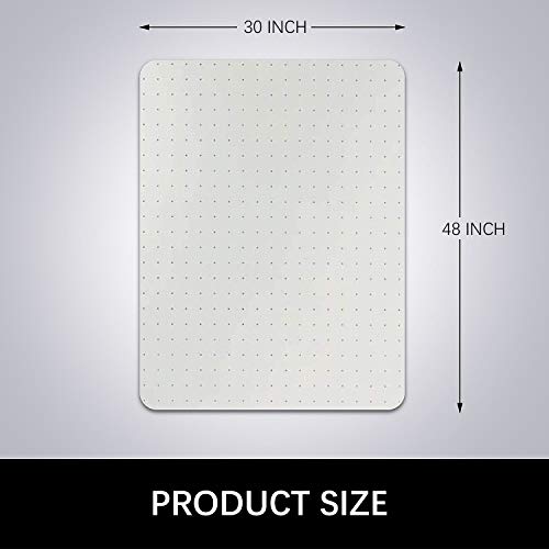 Kuyal Carpet Chair Mat, 48" X 30" Pvc Home Office Desk Chair Mat For Floor Protection, Clear, Studded, Bpa Free Matte Anti-Slip (30" X 48" Rectangle) #TOP6