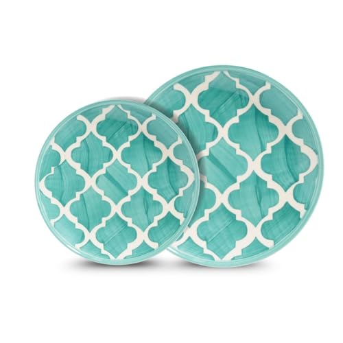 Image of Eco-Friendly Ceramic Dinner Set | 5-Piece Crockery Set | Lightweight & Durable Dining Set | Seafoam Green Plates (7 inch & 8 inch) & Ramen Snack Bowls (75ml, 125ml, 200ml) | Perfect for Gifting