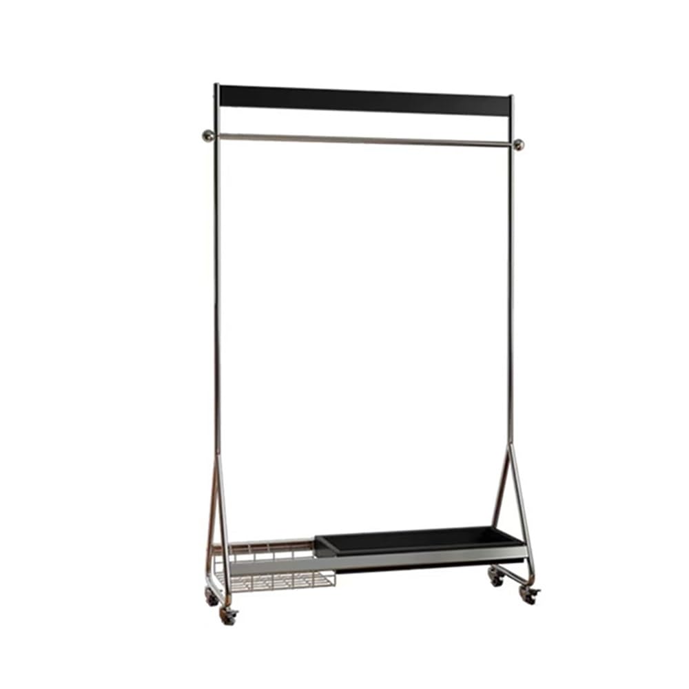 DFHS46JK Hat Rack Clothes Rack Floor Bedroom Household Hanger Stainless Steel Movable Storage for Office(Black)