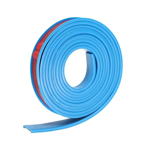 Image of uxcell U Shape Furniture Edge Banding, 3 Meters Self Adhesive Flexible Edging Trim, 5x18mm TPE Edge Guards for Cabinets Furniture Repair Restoration, Blue