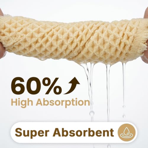Image of HASTHIP Waffle Bath Rug Absorbent Non Slip Bath Mat Cream White