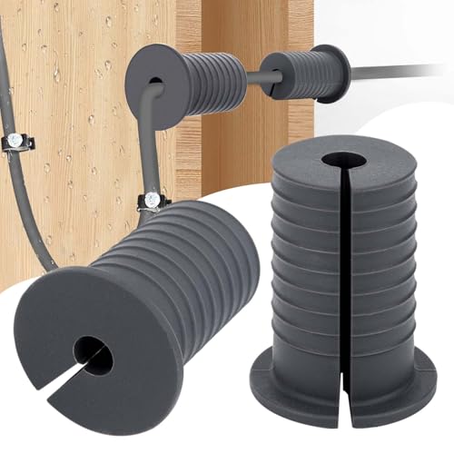 MYZHRE 2 Pcs Starlink Cable Routing Kit for 1 Inch Wall Hole, Starlink Wall Grommet, Perforated Silicone Grommet, Cable Punch Grommet, Wall Grommet for Starlink Ethernet Cable ?Grey