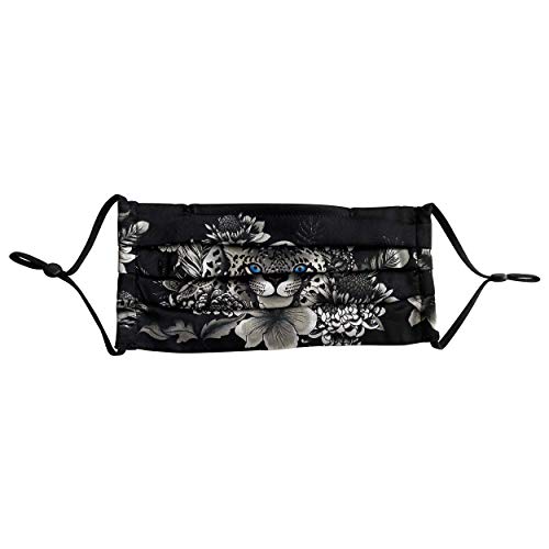 Masque en soie Léopard de Cléopâtre double couche plissé chic de haute qualité