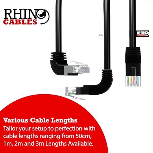 rhinocables RJ45 Network Cable Right Angle to Right Angle 90 Degree CAT5e Ethernet Network Lead (0.50m) - Image 2