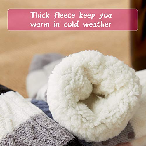 Meias Femininas, Andoer Meias Quentes Femininas Meias Antiderrapantes Listras Inverno Macio Fofinho