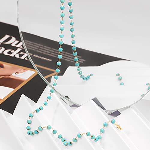 Beaded Choker Necklaces for Women Girls Natural Turquoise Fluorite Malachite Stone Bohemian Beaded Choker Jewelry3