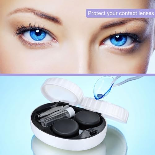 Contact Lens Case Kit with Mirror, Portable Travel Box,Three Cats — 사진 6