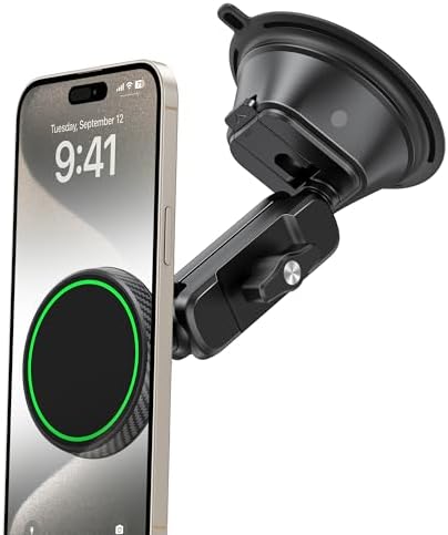 Magnetic Vacuum Suction Cup Phone Mount for Truck & Car, Heavy Du...