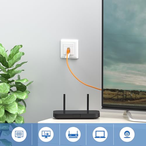 iwillink Cat7 Netzwerkdose 1 Port - 10 Gigabit Geschirmt LAN Steckdose - Netzwerkdose Aufputz/Unterputz Universal - POE+ - Kompatibel CAT7 CAT6 CAT6A - Weiß‌