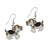 PammyJ Brown & Black Beagle Dog Earrings