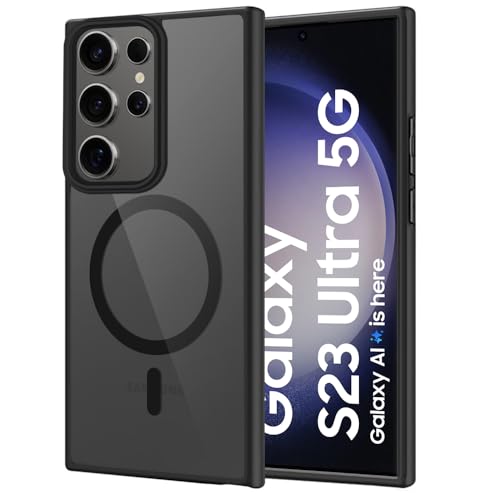 Image of SIZUKA Samsung S23 Ultra Magsafe Hard Back Case | Matte Design & 360 Protection | Military-Grade Samsung S23 Ultra Cover | Strong Magnet Back - Black