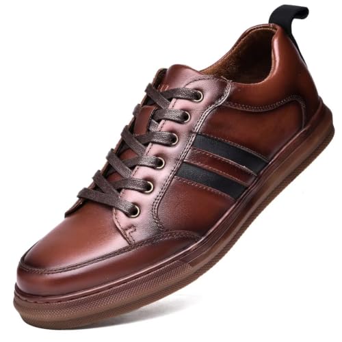 Image of Arkbird Casual Sneakers, Breathable Lace-Up Leather Walking Shoes Comfortable Fashion Sneakers for Men Daily Work