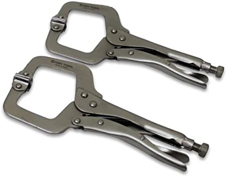 2 Pack - 11” C-Clamp Locking Pliers, Swivel Pads image 5