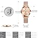 OLEVS Pink Watches for Women Cute Heart Diamond Rose Gold Watch Women Big Face Fashion Analog Women's Wrist Watch Mesh Bracelet Simple Stainless Steel Dress Womens Watches Water Resistant Luminous