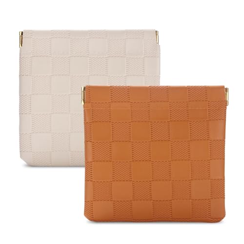 Sightor 2PCS Small Makeup Bag for Purse Mini Cosmetic Pouch Checkered Purse