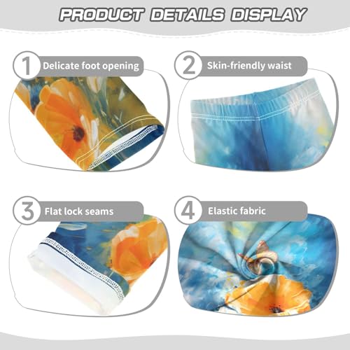 Toddler Girls Leggings Printed Yoga Pants Leggings Butterfly Yellow Flower for Kids3