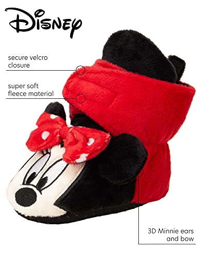 Disney Baby Girls' Minnie Mouse Booties - Soft Fleece Slipper Socks (Newborn/Infant), Size 12-18 Months, Minnie #TOP1