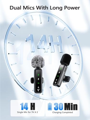Image of VELOMAX Wireless Mic for Youtubers, Video Recording, Streaming with LED Indicator Light, 3 in 1 Noise Cancellation Wireless Microphone for iPhone /Android USB-C /Camera, 164FT Transmission Range