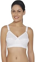 DELTA Encircled with Love Everyday Cotton Bra for Women Non Padded, Wirefree, Full Coverage - Side Support Shaper - Bra, White, 36D, 1N