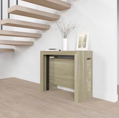 Ve.CA-ITALY – Mesa-consola Mercurio extensible de 40 a 300 cm, de diferentes colores, muebles cocina y casa Roble rock