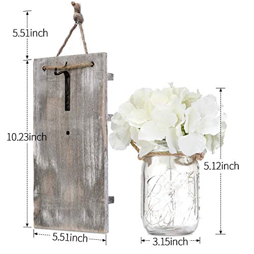 Mason Jar Wall Lights With Remote Control, Lightess Rustic Bedroom Wall Decor, Hanging Battery Powered Jar Sconce With Led Fairy Lights For Farmhouse Decor, Sya11 (Set Of 2) #TOP4