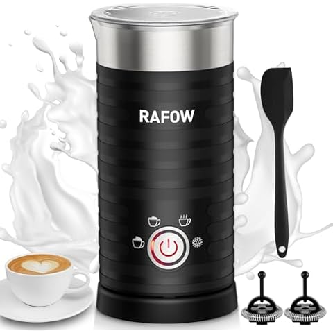 4 In 1 Electric Milk Frother Steamer - Hot and Cold Coffee Foam Froth Maker 350ml/12oz, Automatic Milk Warmer Foamer for Latte, Cappuccinos, Macchiato, Chocolate Cover