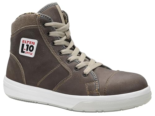 Furuian Sicherheitsschuhe Herren Damen Leicht Arbeitsschuhe Herren sportlich Atmungsaktiv Sneakers mit Stahlkappe rutschfest Fitness Turnschuhe (42.5EU,Braun)