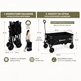LEHMANN MOBI 110L – składany wózek transportowy do 80 kg, wózek ręczny z kołami 360°, wózek plażowy, wózek ogrodowy, składany wózek na zakupy