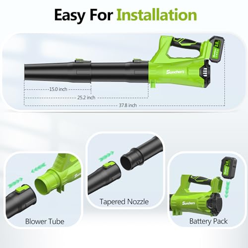 Sunchers Electric Leaf Blower Cordless with 2 3.0Ah Battery and Charger