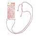 Produktbild Nadoli Handykette Hülle für iPhone SE 2020,Durchsichtig Glitzer Treibsand Flüssigkeit Silikon Handykordel Necklace Schutzhülle Handyhülle mit Umhängeband
