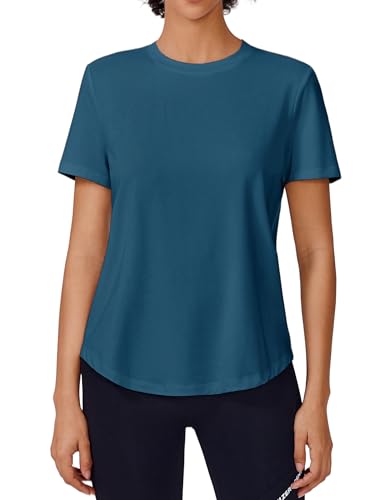 PINSPARK Moisture Wicking Shirts for Women Shorts Sleeve Workout Tops Soft Quick Dry Running Golf...