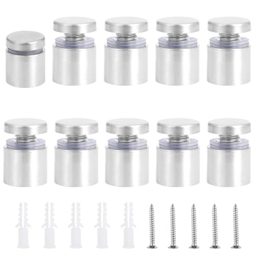 Gueenky 20 Stück Abstandshalter Edelstahl Werbeschraube, 19x20mm Werbung Schrauben Glas Abstandshalter Schilderhalter, Wandabstandshalter Schilder Schraube für Montieren Befestigung Glas Spiegel