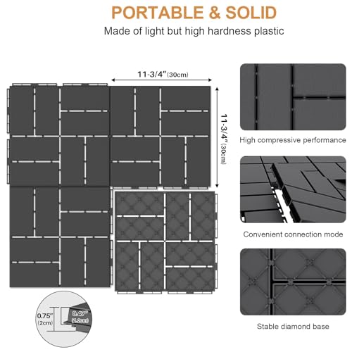 Azulejos para patio elegantes con sistema entrelazado impermeable de larga duración 6